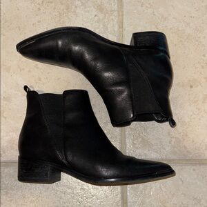 Marc Fisher Black Leather Ankle Boots